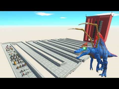 ESCAPE FROM ALIEN SPINOSAURUS #1 - LAST SURVIVOR - ZIGZAG MAZE - Animal Revolt Battle Simulator ARBS