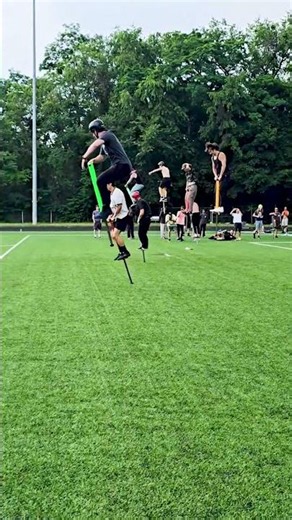 Synchronised POGO stick front flips!
