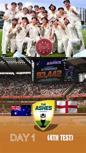The Boxing Day Test delivered a moment for the history books 📖🏏 Day 1 at the Melbourne Cricket Ground witnessed a staggering 93,442 fans, setting a new all-time attendance record and eclipsing the previous mark of 93,013 from the 2015 Cricket World Cup Final 🇦🇺🔥 Proof once again that there’s nothing like cricket at the MCG 👏 #cricpedia #AUSvENG #Ashes #Melbourne #BoxingDayTest #CricketHistory | CricPedia