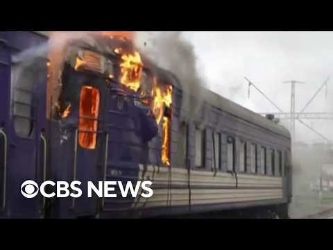 Russian drone hits train near Ukraine-Poland border shortly after European officials passed through