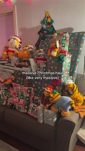 im so grateful!! this isn’t even everything 😭 #christmas #christmashaul #haul #garfield