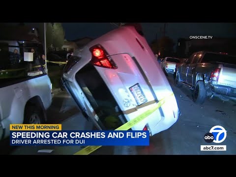 DUI suspect arrested after crashing, flipping car in Boyle Heights