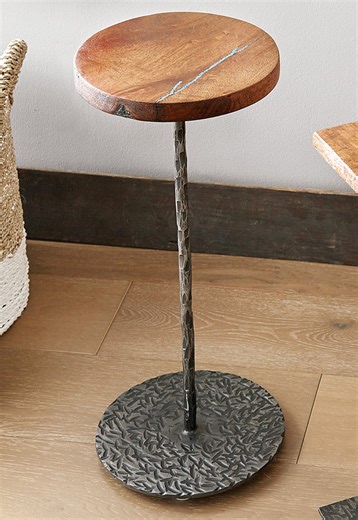 Turquoise Inlay Round Drink Table