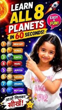 🪐 Learn All 8 Planets in 60 Seconds! | Solar System for Kids #Shorts