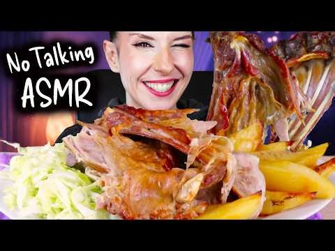 Greek Roasted Lamb with Potatoes & Cabbage Salad 🍖 | No Talking | ASMR Eating