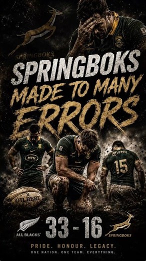Springboks Made to Many Errors! 😱 All Blacks DOMINATE 33–16 | What Went Wrong?