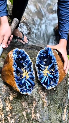 “Hidden Blue Crystals Inside?! This Is Insane 😳💎”