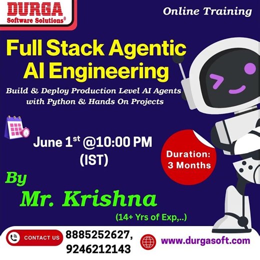 Full Stack Agentic AI Engineering Course Online Training @ DURGASOFT #durgasoftware #durgasoft