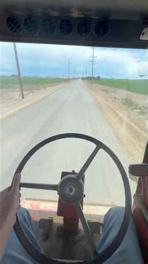 Driving home a 1420 international combine