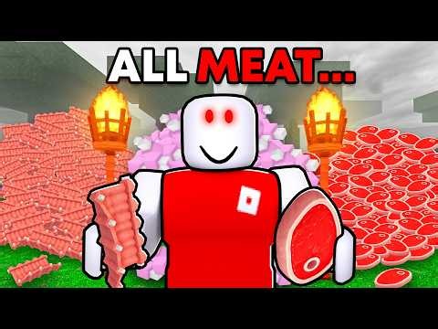 Surviving 99 Nights In The Forest With ONLY MEAT!
