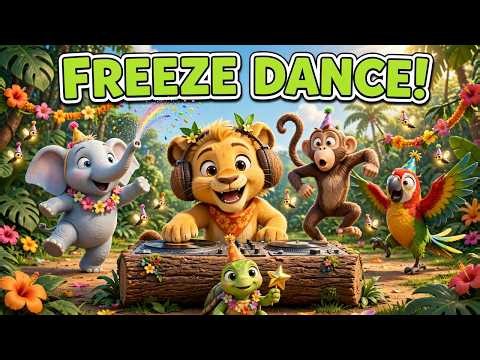 Jungle Freeze Dance Party 🦁🎶 | Animal Dance Game for Kids | Noor Toons