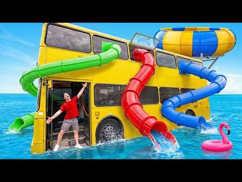 I Turned My 2 Story Bus into a WATER PARK!