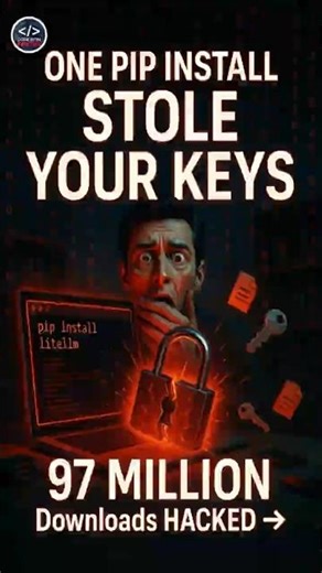 One pip install just stole EVERYTHING 😱 #python #ai #cybersecurity