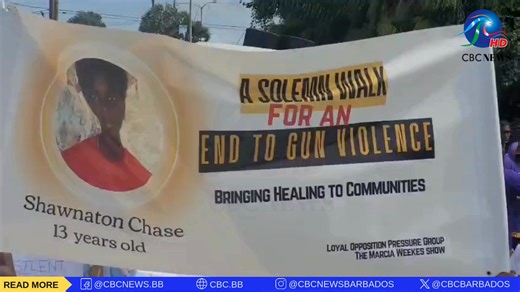 People across Barbados are calling for an end to gun violence. Today, scores of them took part in a Solemn Walk for an End to Gun Violence, from the Kendal Hill Gas Station to the Silver Hill Hard Court, in honour of 13-year-old shooting victim Shawnaton Chase and other lives lost to gun crime. Video: Patrick Murray #CBCNewsBarbados | CBC News Barbados