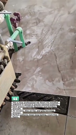 Perfect Tile Adhesive Pattern for Strong Flooring #construction #tiling #shorts