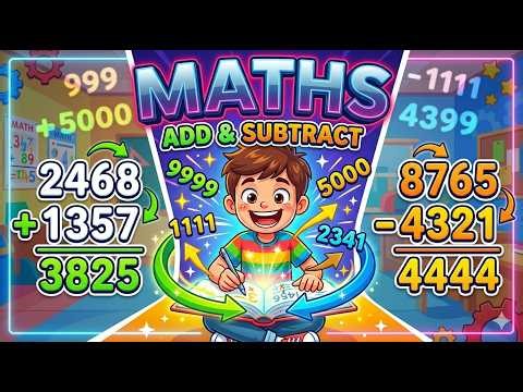 Class 4 Math | 4 Digit Addition & Subtraction | Class 4 Maths | Easy Method for Kids