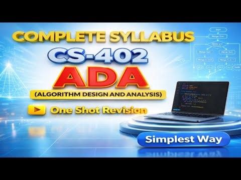 ADA Complete Syllabus | CS402 One Shot | RGPV|