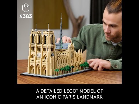LEGO Architecture Notre-Dame de Paris Replica, Architectural Model Kit, Collectible Building Set