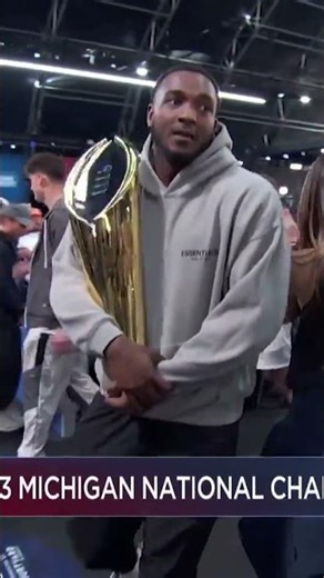 When Derrick Moore brought the natty trophy onstage at the 2024 NFL Draft in Detroit | #DetroitLions
