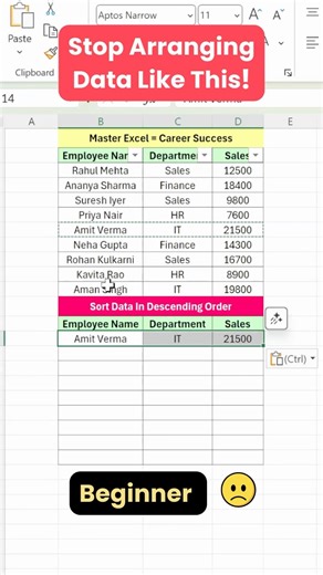 MS Excel SORT Formula | Can help you with complex data #excel #tutorialexcel #exceltutorial