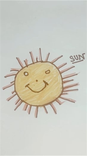 Cute Smiling Sun Drawing | Easy Step by Step 🌞✨ #sundrawing#artshorts#drawingvideo