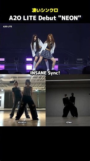 Insane SYNC! A2O LITE Debut "NEON" Dance / A2O LITE x KiiiKiii x izna / A2O LITE Incredible Sync