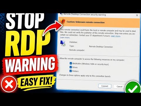 How to Remove Remote Desktop (RDP) Security Warning – Easy Windows Fix