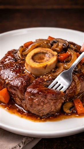 Savory Braised Beef Shank with Mushroom Sauce