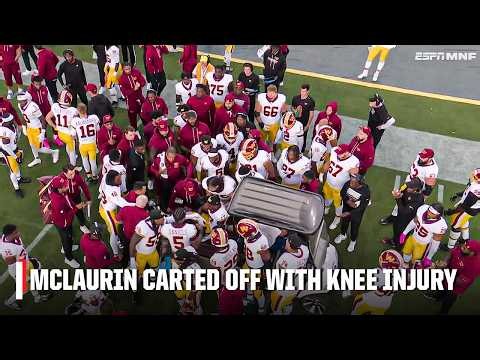 Terry McLaurin carted off after apparent knee injury on MNF | NFL on ESPN