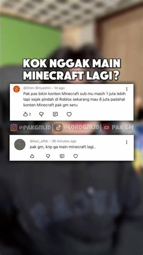 “Kok ga main Minecraft lagi?”