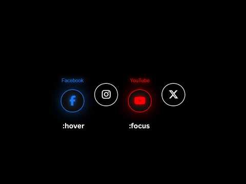 Social Media Buttons in HTML, CSS