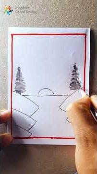 Beautiful Sunset Scenery Art With Pencil shading #rongdhonuartanddrawing