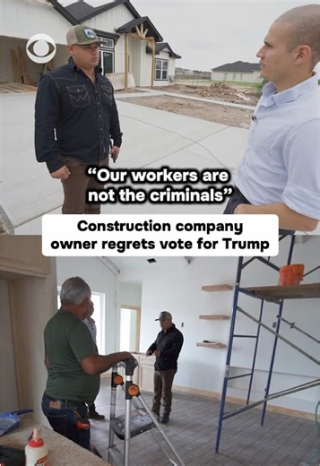 Texas resident and construction company owner Benny Melendez says he’s regretting his decision to vote for President Trump in 2024, in part because of ICE’s deportation efforts. “He said he was going to go and get all the criminals,” Melendez told CBS News’ @camiloreports. “Our workers are not the criminals.” Melendez says many of his workers are now scared to show up to work, fearing arrest and deportation. #trump #immigration #texas #ICE #deportation