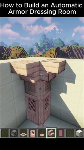How to Build an Automatic Armor Dressing Room | #minecraft #shorts