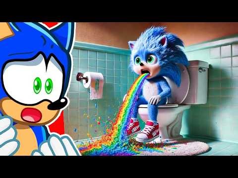 Reacting To BABY SONIC Throws Up a Rainbow at School!