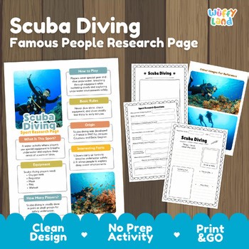 Scuba Diving Sport Research Project | Underwater Science & History Worksheets