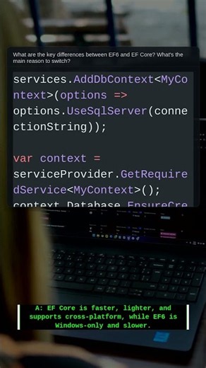EF6 vs EF Core | .NET Interview Question #Shorts #Csharp #Coding #Programming
