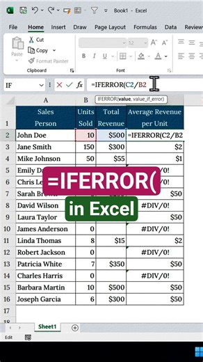 Fix Excel Errors in Seconds with IFERROR! #excelshorts
