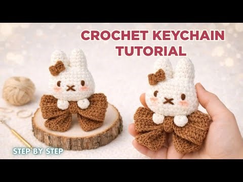 Cute Bunny Crochet Keychain Tutorial 🐰 | Easy Crochet Ideas Step by Step