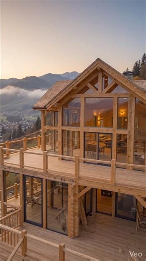 🏡🌄 Mountain Valley Timber Frame Sky Deck Retreat | Full Construction Timelapse (ASMR)