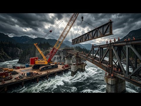 Building a Massive Bridge in the Middle of a River (Full Construction Process)