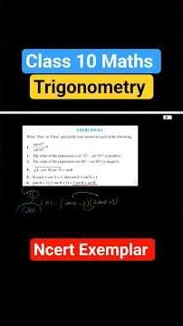 NCERT Exemplar Class 10 Maths Chapter 8 Ex 8.2 | Trigonometry Class 10 | NCERT Exemplar #shorts