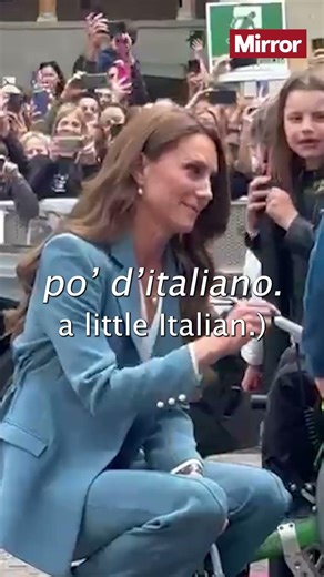 Sweet moment Princess of Wales speaks Italian with youngsters in Reggio Emilia