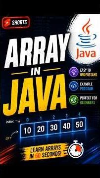 Array in Java 🔥 | Java Arrays Explained for Beginners 🚀#java