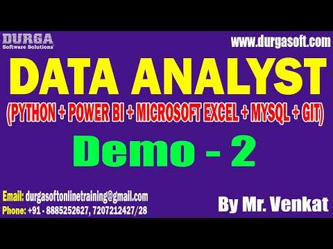 DATA ANALYST tutorials || Demo - 2 || by Mr. Venkat On 30-04-2026 @8PM (IST)
