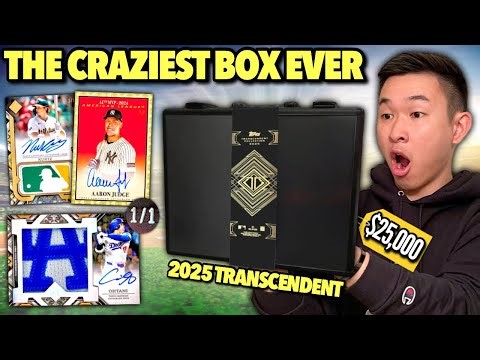 THE CRAZIEST $25,000 BOX EVER (INSANE 1/1)! 😱🔥 2025 Topps Transcendent Baseball Hobby Box Review