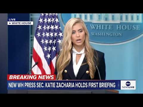 White House press secretary Katie Zacharia holds news briefing