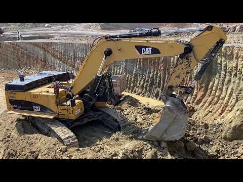 Cat 374D Hydraulic Excavator Loading Overburden On 4 Axle Trucks - Interkat SA