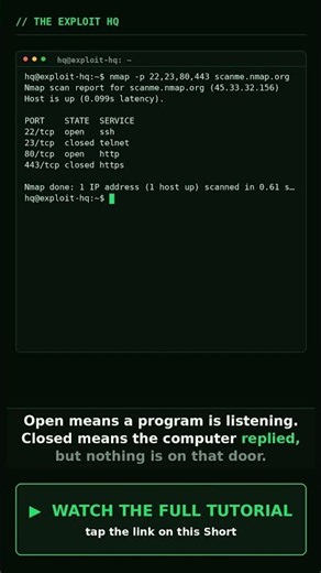 Open, Closed & Filtered? Nmap Port States Explained #shorts