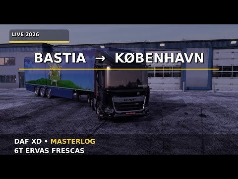 PRIMEIRA LIVE 2026 🔥 ETS2 | Viagem Longa 2.454 km | Bastia (Córsega) → Copenhague | DAF XD